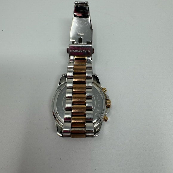 ππ Michael Kors ππ Bradshaw Gold Pink Navy Silver Watch - Gently Used! - Picture 6 of 13